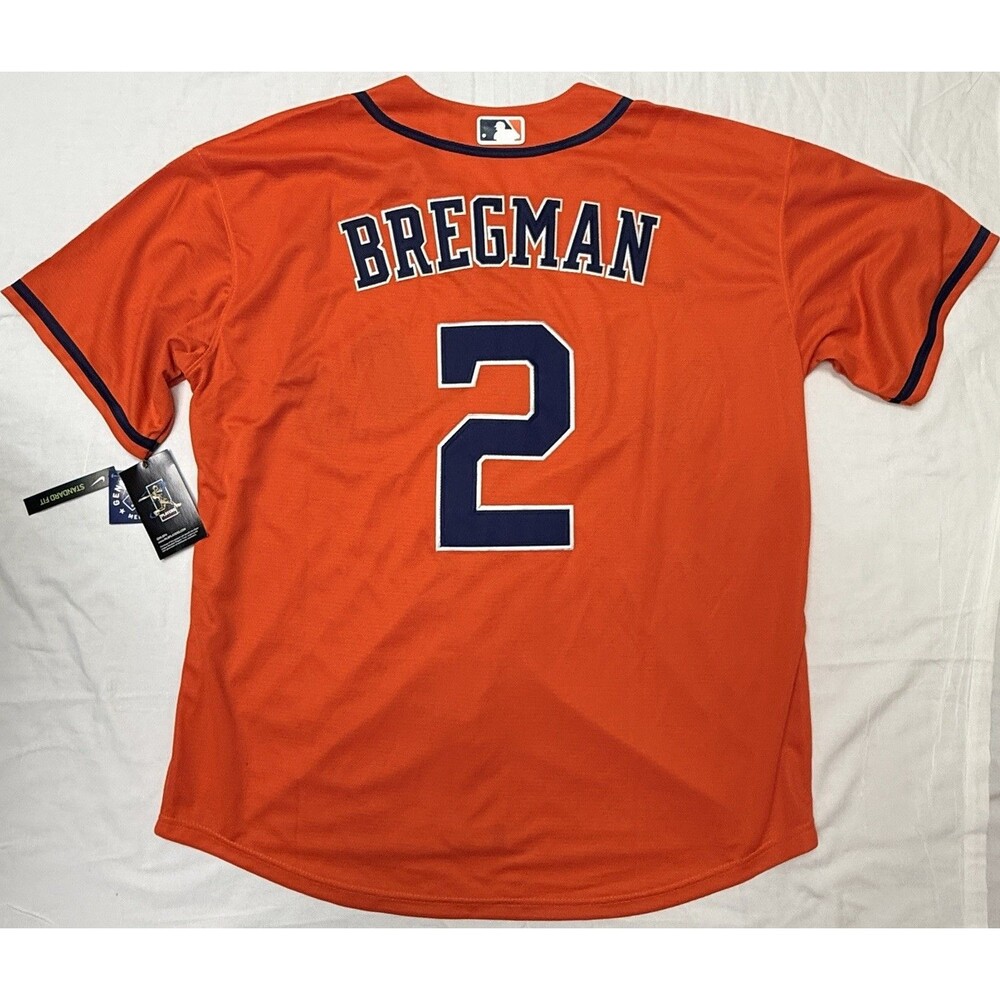 Nike MLB Houston Astros Jersey Men 2XL [XXL] Alex Bregman #2 Orange Short Sleeve